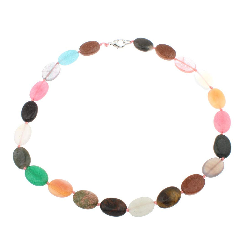Stunning Oval Shape Natural Gemstone Beaded Necklace for Women treasurebayb2b