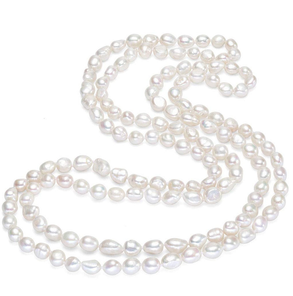 Women's Pearl Necklace 8-9mm Freshwater Pearl 160cm Long Free Style Colour Black, White, Multicolour treasurebayb2b