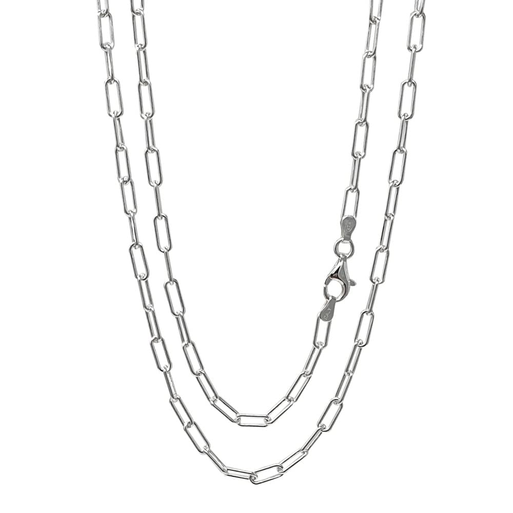 925 Silver Chain Necklace for Women and Girls | Classic Heart Links Chain Choker Necklace Layer Stack Necklace Length 42/46/48/50/52/55/60Cm treasurebayb2b