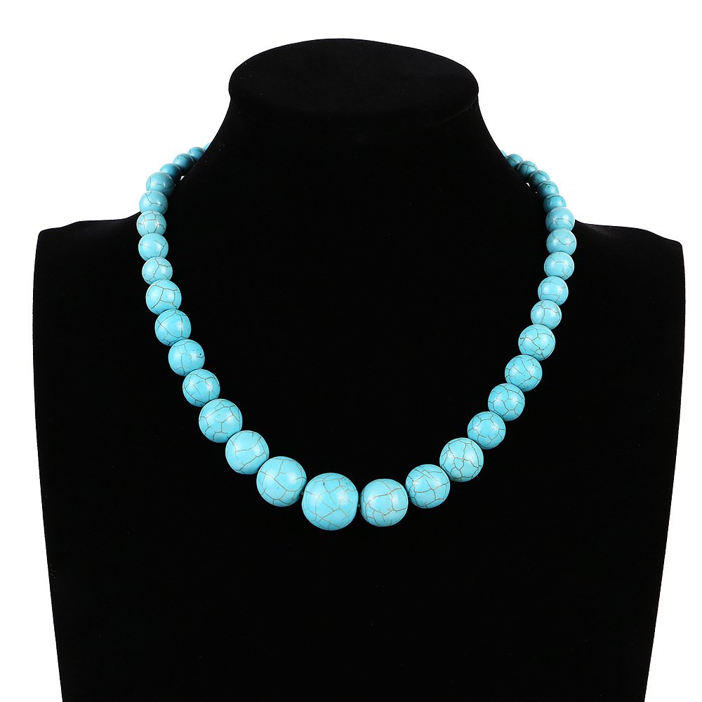 Stunning 6-16mm Natural Turquoise Necklace For Women treasurebayb2b