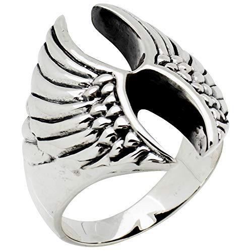 925 Sterling Silver Eagle Wings Ring For Men, Motorcycle Eagle Wings Biker Ring treasurebayb2b
