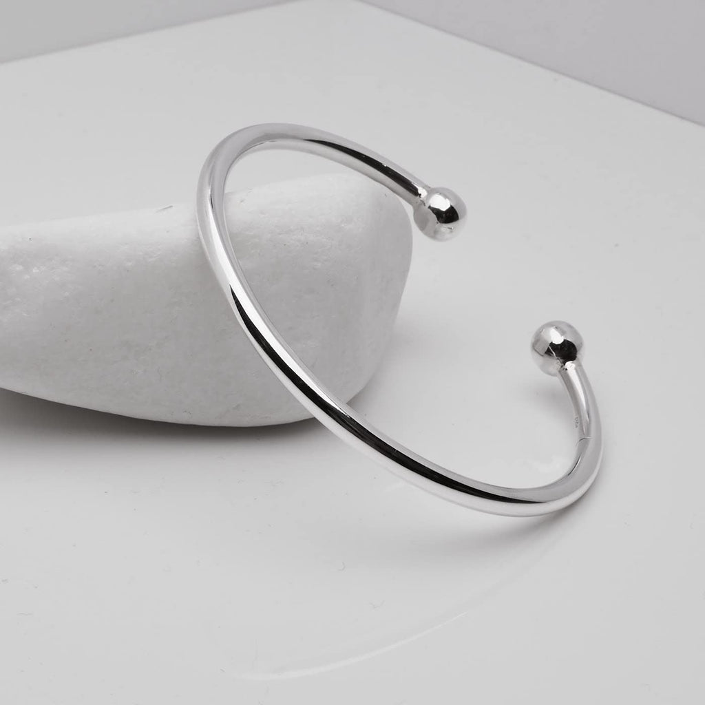 Plain 925 Sterling Silver Torque Bangle For Men 22.5grs treasurebayb2b