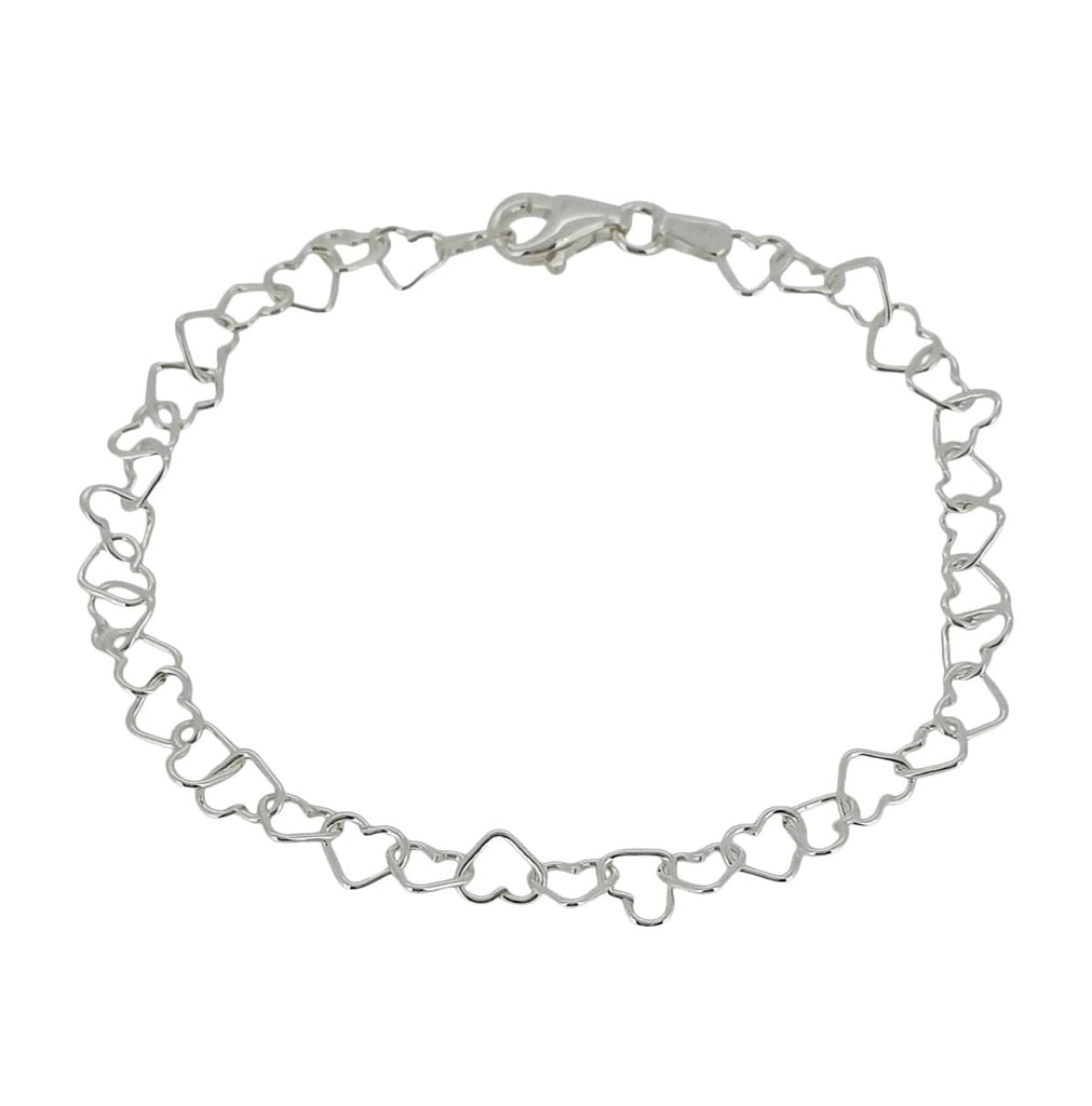 Sterling Silver Italian 5.8mm Rolo Heart Link Chain Bracelet for Women Teen Girls, Made in Italy treasurebayb2b