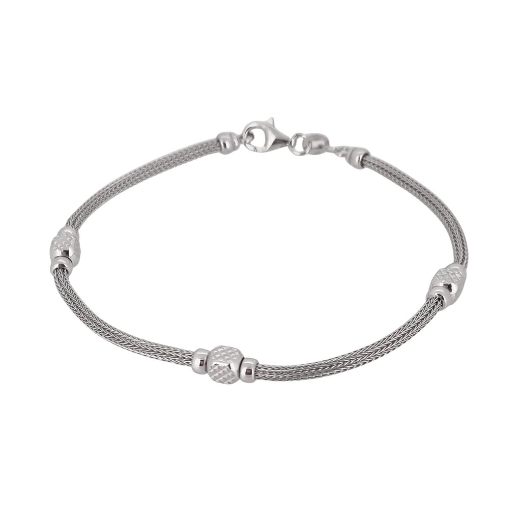 Silver Jewellery Mens/Womens Silver Bracelet - 925 Sterling Silver Chain Beaded Bracelet - Italian Silver Chain Bracelet for Men and Women - Silver bracelet length 19.5cm, 21.5cm and 23cm treasurebayb2b