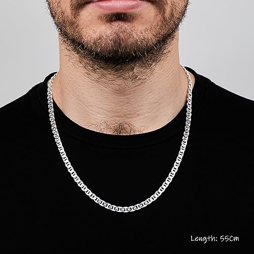 Men's Necklaces Heavy Thick 925 Sterling Silver 6.5MM Mariner Chain Necklace for Men Women Length 50/52/55/60 Cm treasurebayb2b
