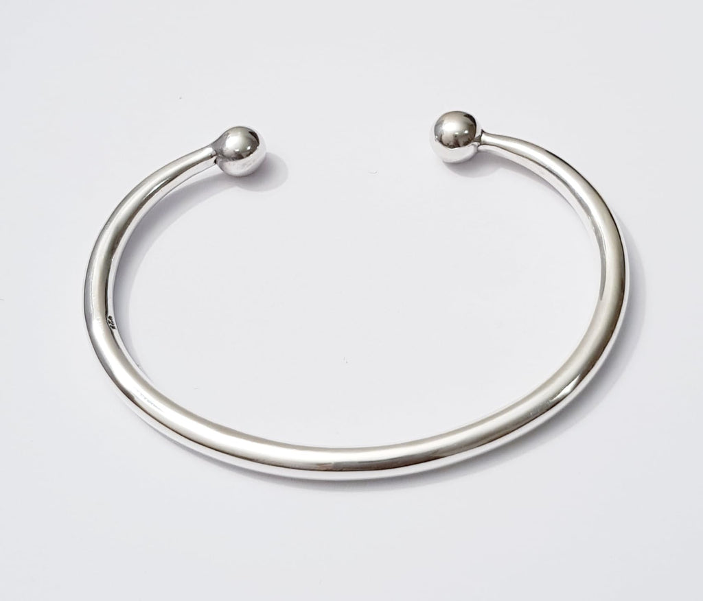 Women's Men's 925 Sterling Silver Torque Bangle | Classic Slim Plain Silver Cuff Bangle for Men and Women treasurebayb2b
