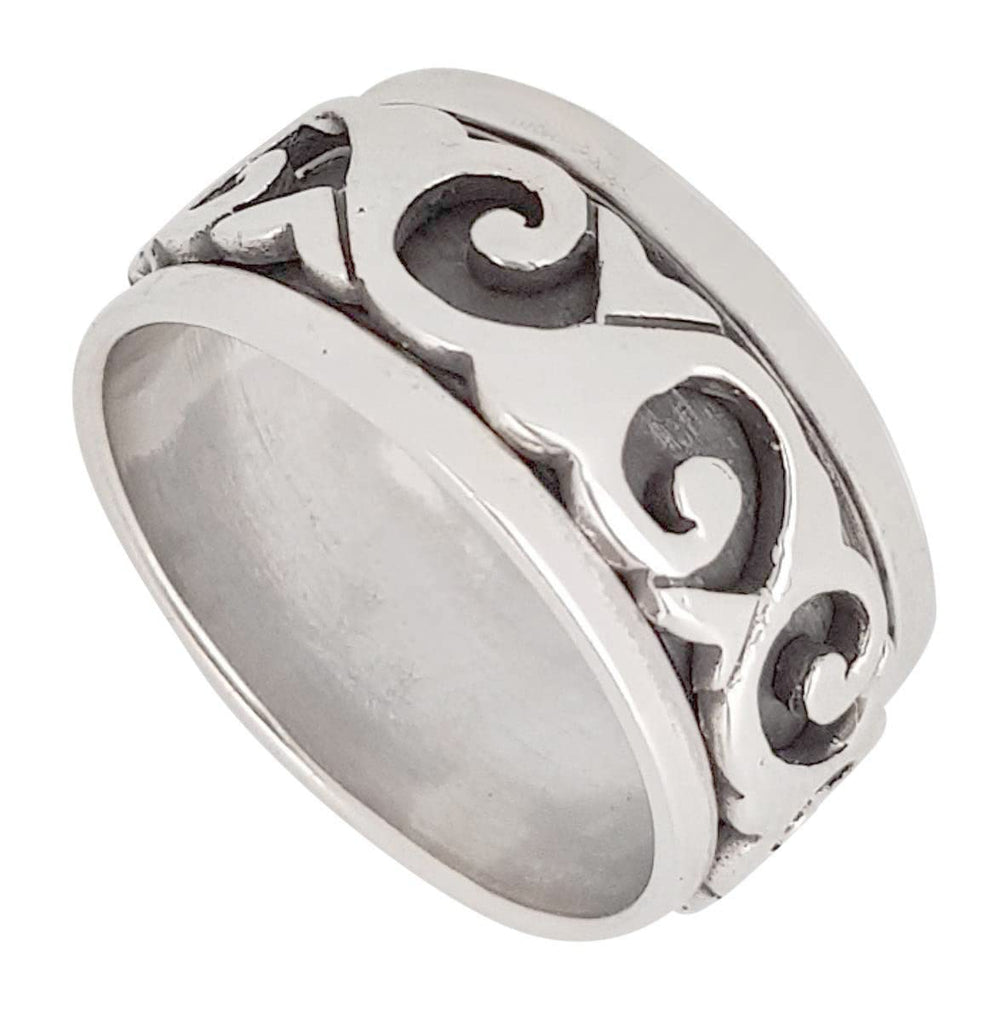 Men's 925 Sterling Silver Ring, Mens Celtic Ring, Spins Stress Relief Ring Choose Yours Size treasurebayb2b