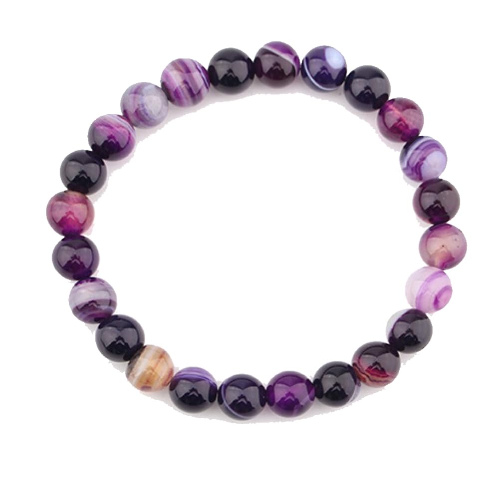Handmade Womens Mens 8mm Gemstone Bracelet | Stress and Anxiety Power Bead Healing Crystal Gemstone Bracelet Amethyst, Rose quartz, Blue Agate, Tiger’s Eye, Turquoise treasurebayb2b