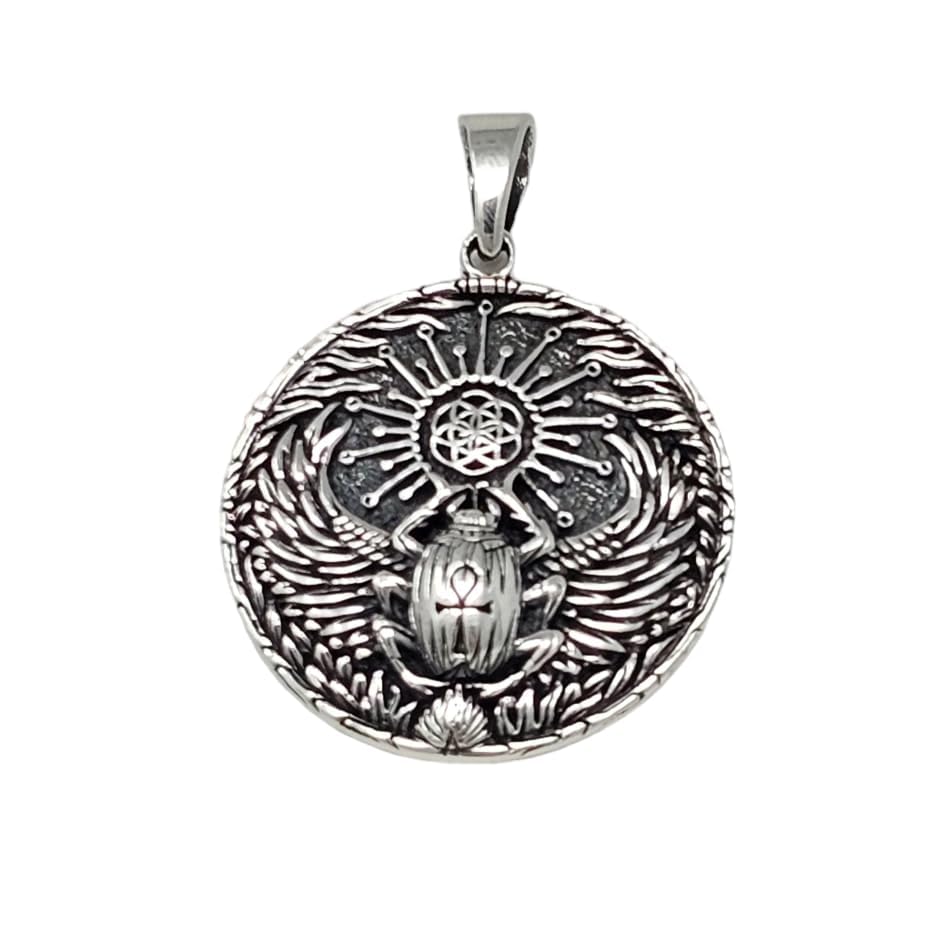 Men's Scarab Beetle Pendant | 925 Sterling Silver Egyptian Winged Scarab Beetle Pendant for Women and Men treasurebayb2b