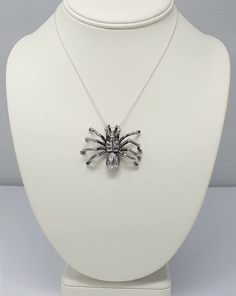 Men's Silver Jewellery UK - Large 925 Sterling Silver Spider Pendant Necklace for men treasurebayb2b
