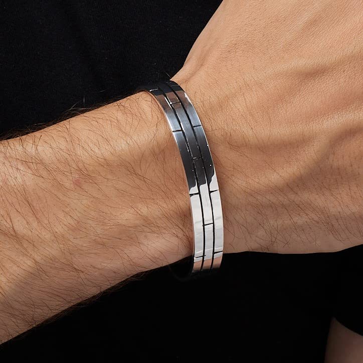 Stunning 925 Sterling Silver Bangle Bracelet For Men treasurebayb2b