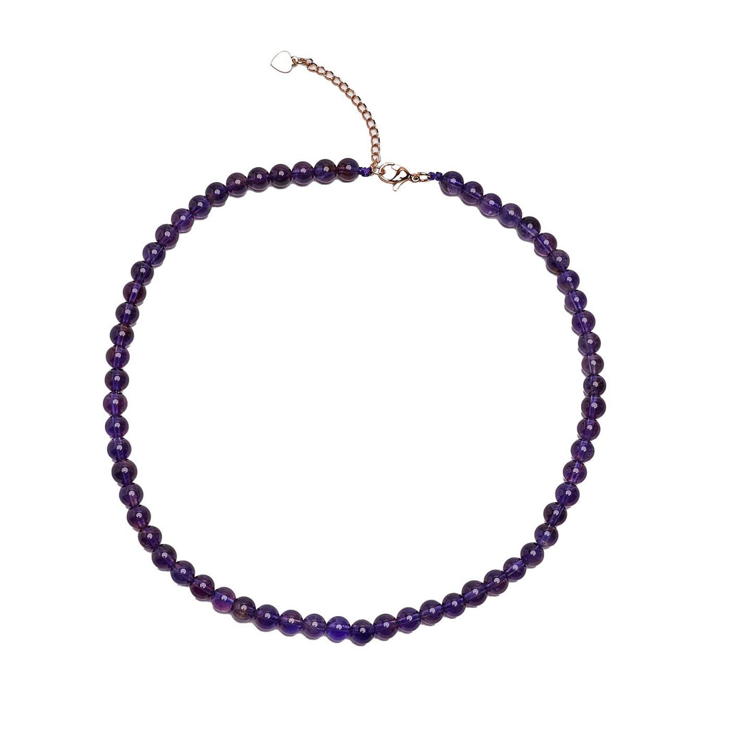 Handmade Womens Girls Beaded Necklace Choker 6mm Round Beads - Natural Gemstones Healing Crystal Jewellery treasurebayb2b