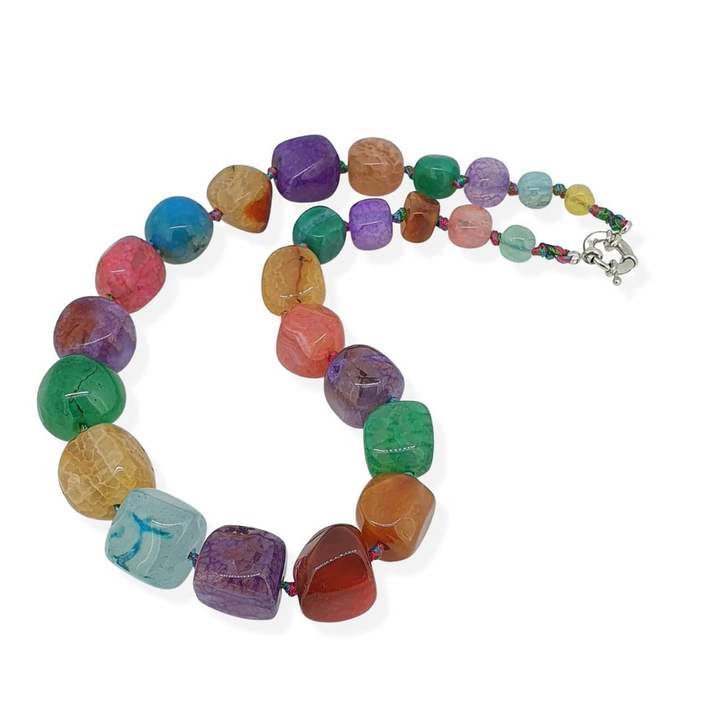 Stunning Agate Gemstone Chunky Necklace for Women and ladies treasurebayb2b