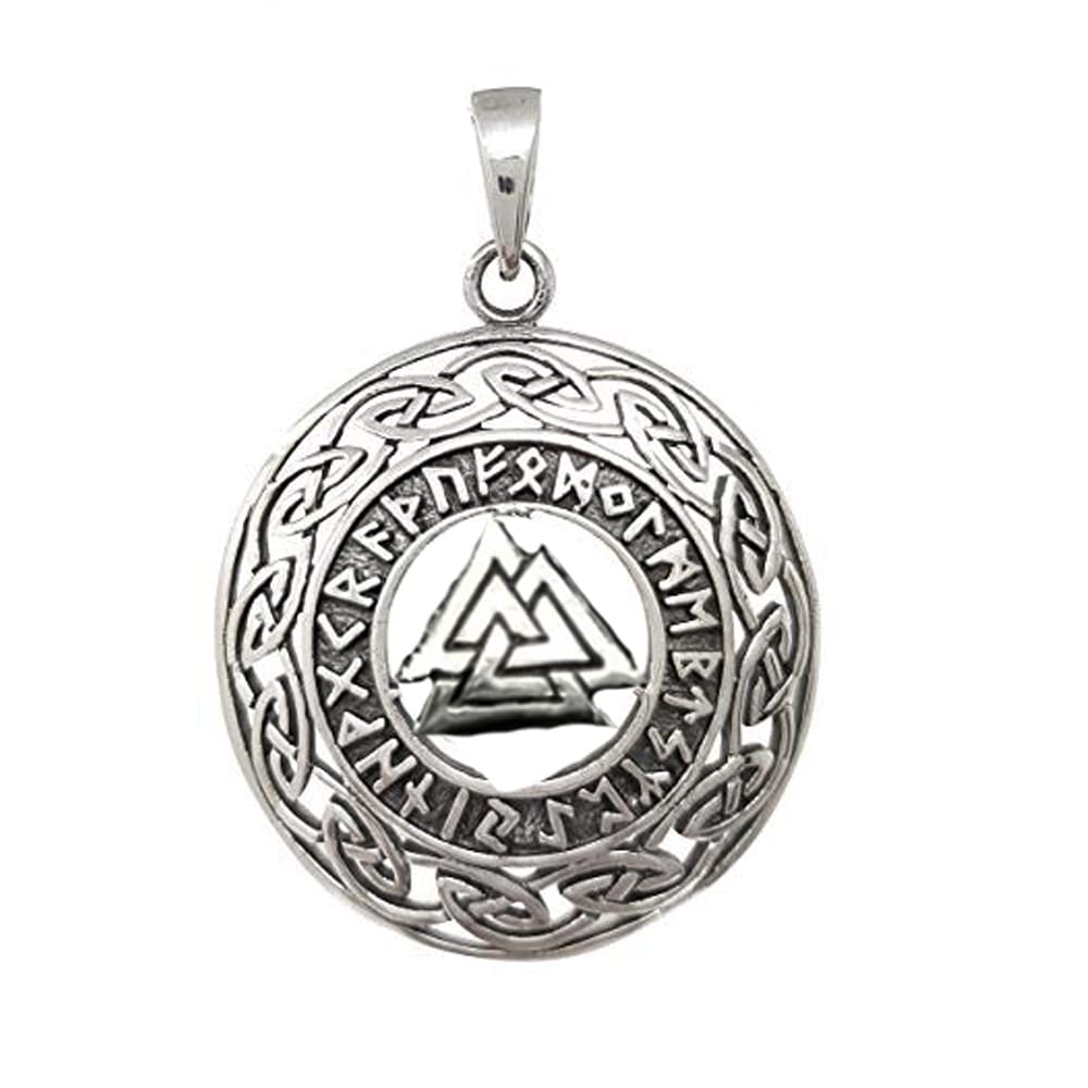 Sterling Silver Valknut Necklace, Viking Jewelry, Valknut Pendant Nordic Jewelry, Valknut Symbol Necklace Spiritual Necklace treasurebayb2b