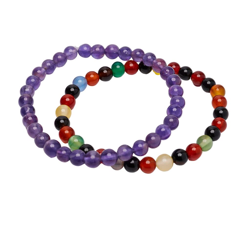 Handmade Womens Mens 6mm Gemstone Bracelet | Stress and Anxiety Power Bead Healing Crystal Gemstone Bracelet treasurebayb2b