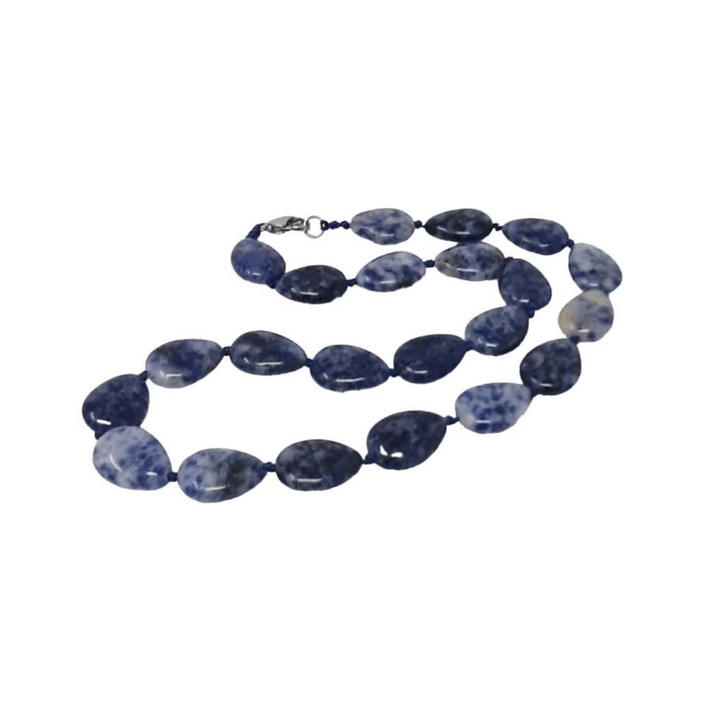 Handmade Beaded Natural Tiger's Eye, Blue Spots, Agate Gemstone Necklace for Women Ladies and Girls - Women's Necklace 18In treasurebayb2b