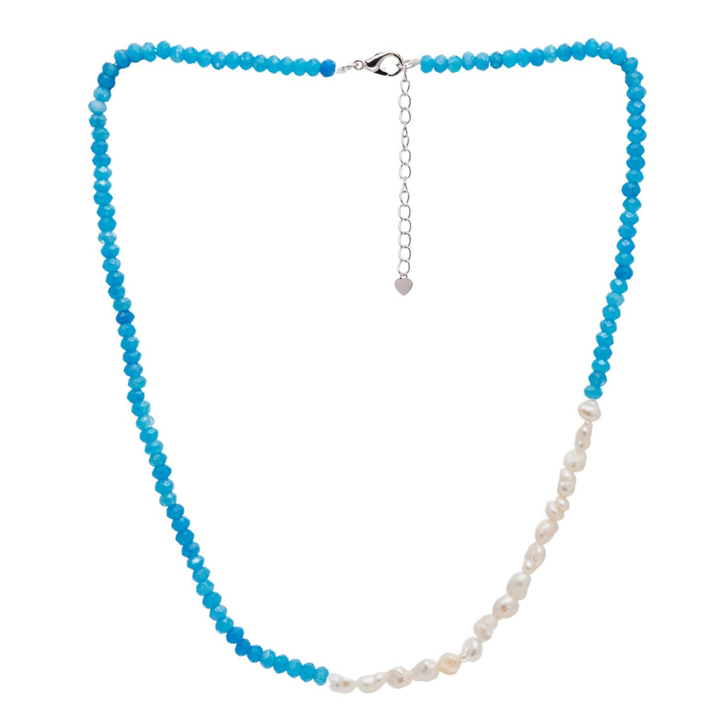 Handmade Womens Girls Beaded Necklace Choker - Natural Gemstones and Freshwater Pearl Necklace treasurebayb2b