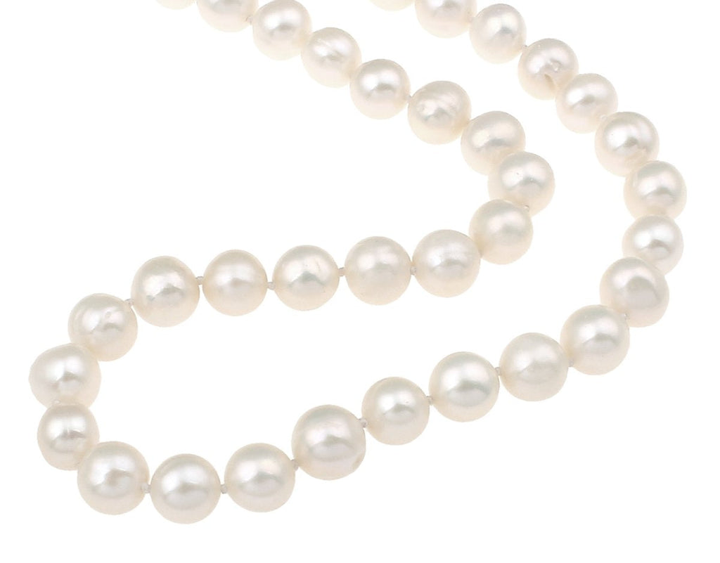 Stunning 85cm/34" Long AA Grade 9-10mm White Fresh Water Pearl Necklace treasurebayb2b