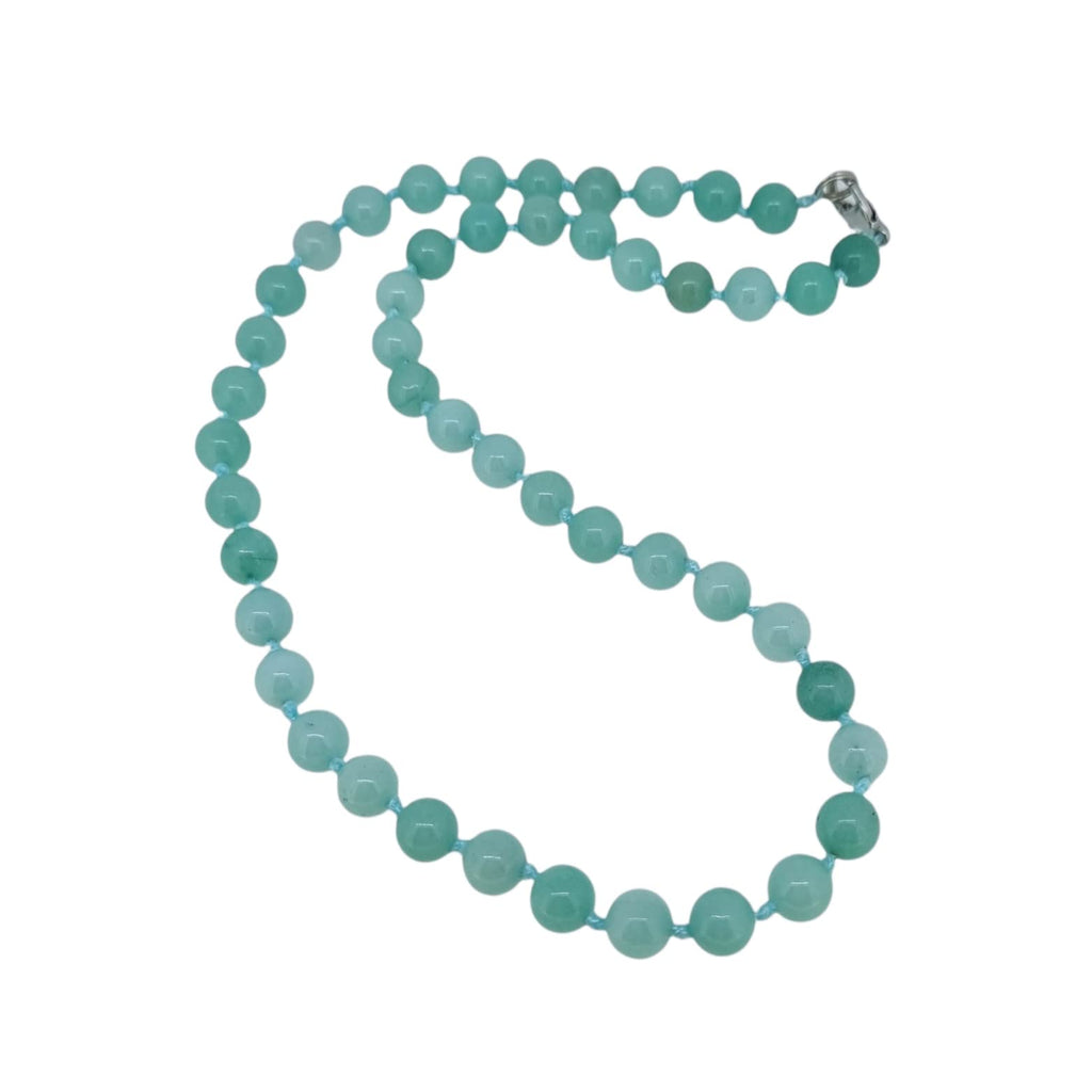 Women's Handmade Gemstone Beaded Necklace 8mm Natural Rose Quartz, Tiger's Eye, Aquamarine, Agate necklace for Women Ladies and Girls treasurebayb2b