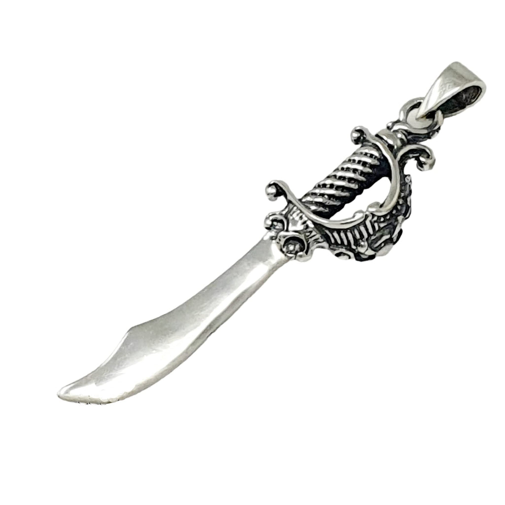Men's jewellery - Statement Pendant Necklace - Large Silver pendant - 925 Sterling Silver Dagger Pendant Necklace for Men treasurebayb2b