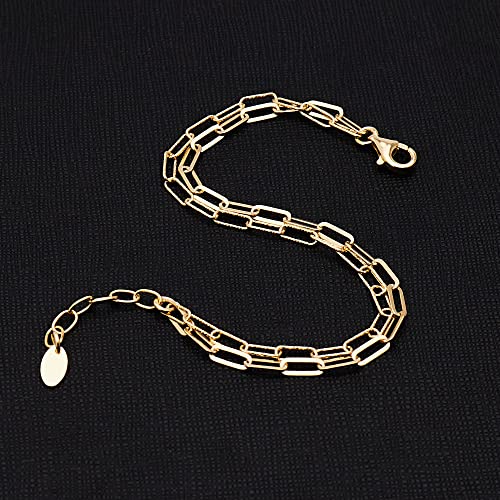 Womens Silver Bracelet | Italian 925 Silver Multi Strands Charm Bracelet Adjustable size treasurebayb2b
