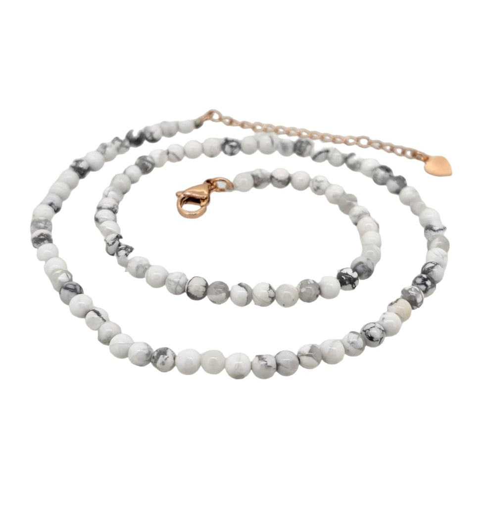 Handmade Womens Girls Beaded Necklace Choker - 4mm Beads Natural Gemstones Healing Crystal Jewellery Choker Necklace treasurebayb2b