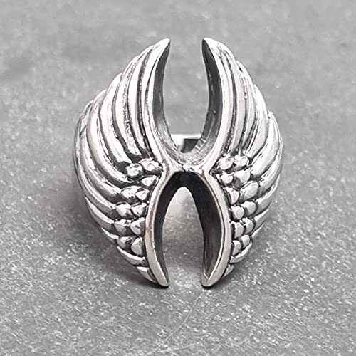 925 Sterling Silver Eagle Wings Ring For Men, Motorcycle Eagle Wings Biker Ring treasurebayb2b