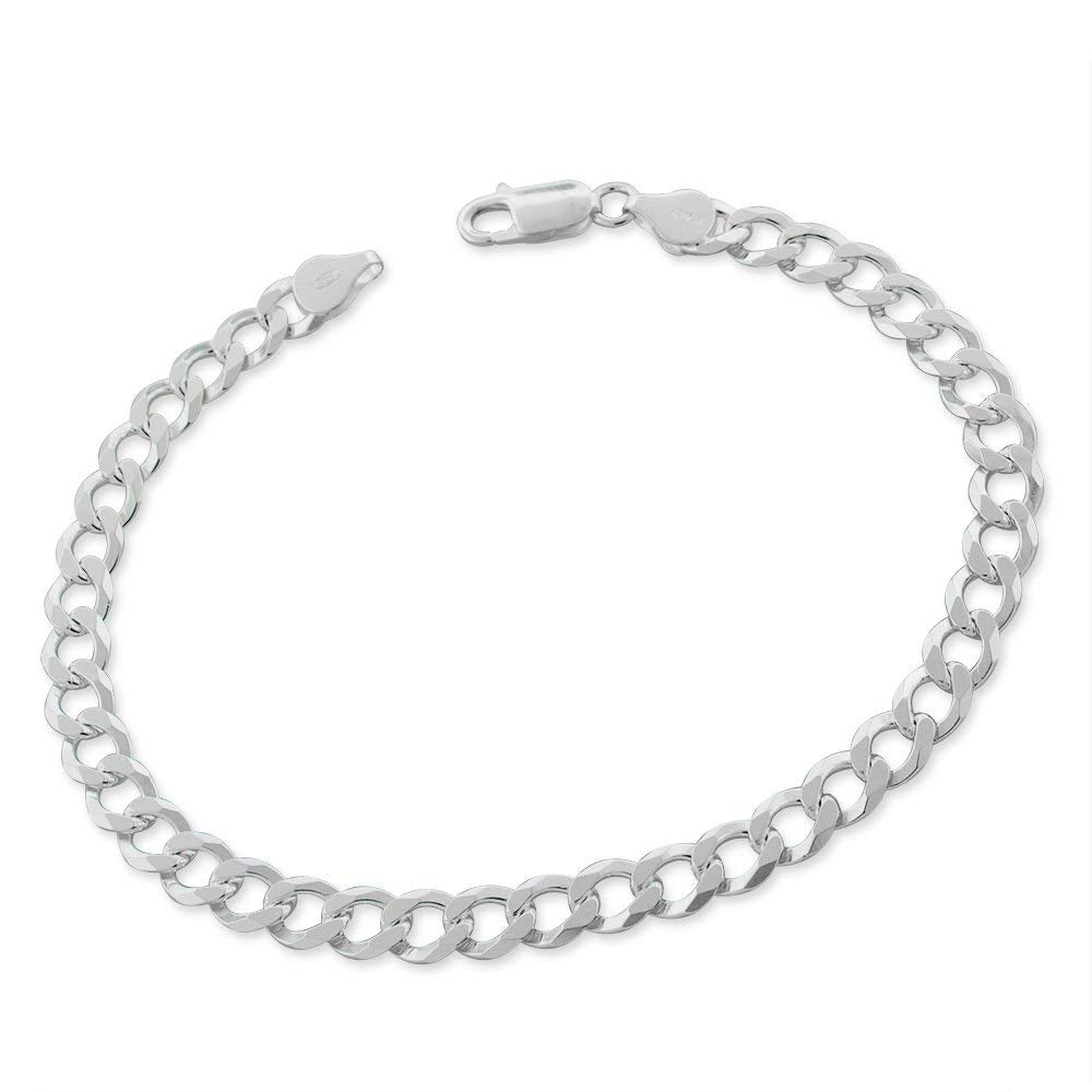 Mens Womens 6.2mm Curb Chain Bracelet 925 Sterling Silver treasurebayb2b