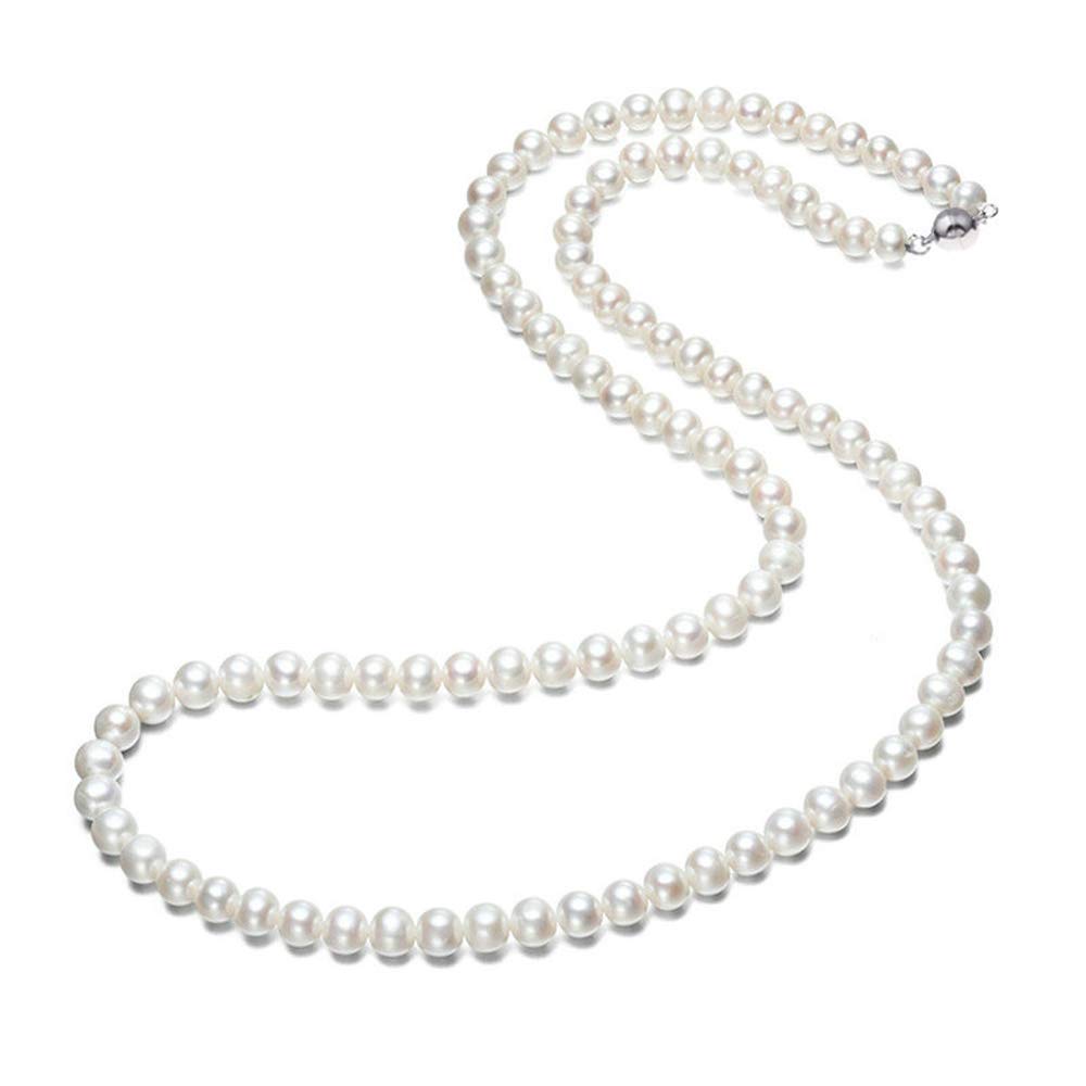 Elegant AA Grade 7mm Natural White Freshwater Pearl Necklace For Women, Ladies and Girls treasurebayb2b