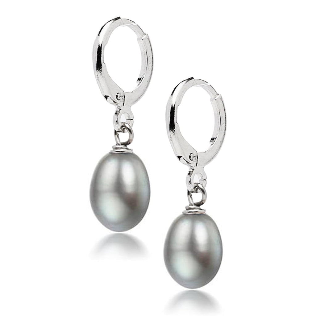 Simple Classic Handmade Pearl Earrings for Women and Teen - Baroque Huggie Hoop Earrings Gold Plated Leverback | Pearl Earring colour White, Pink, Grey, Black treasurebayb2b