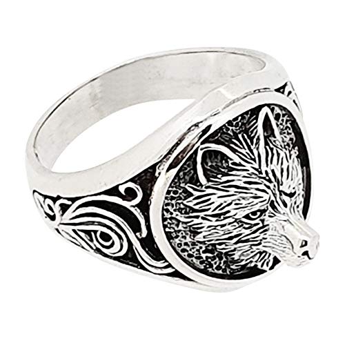 Chunky Solid 925 Solid Silver Wolf Design Silver Ring For Men treasurebayb2b