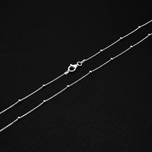 Womens Silver Necklace Layers Stacking Small Silver Chain Necklace for women and girls - Italian 925 Sterling Silver Ball Chain Necklace Length 16" 18" 19" 20" 21" 22" 24" in treasurebayb2b