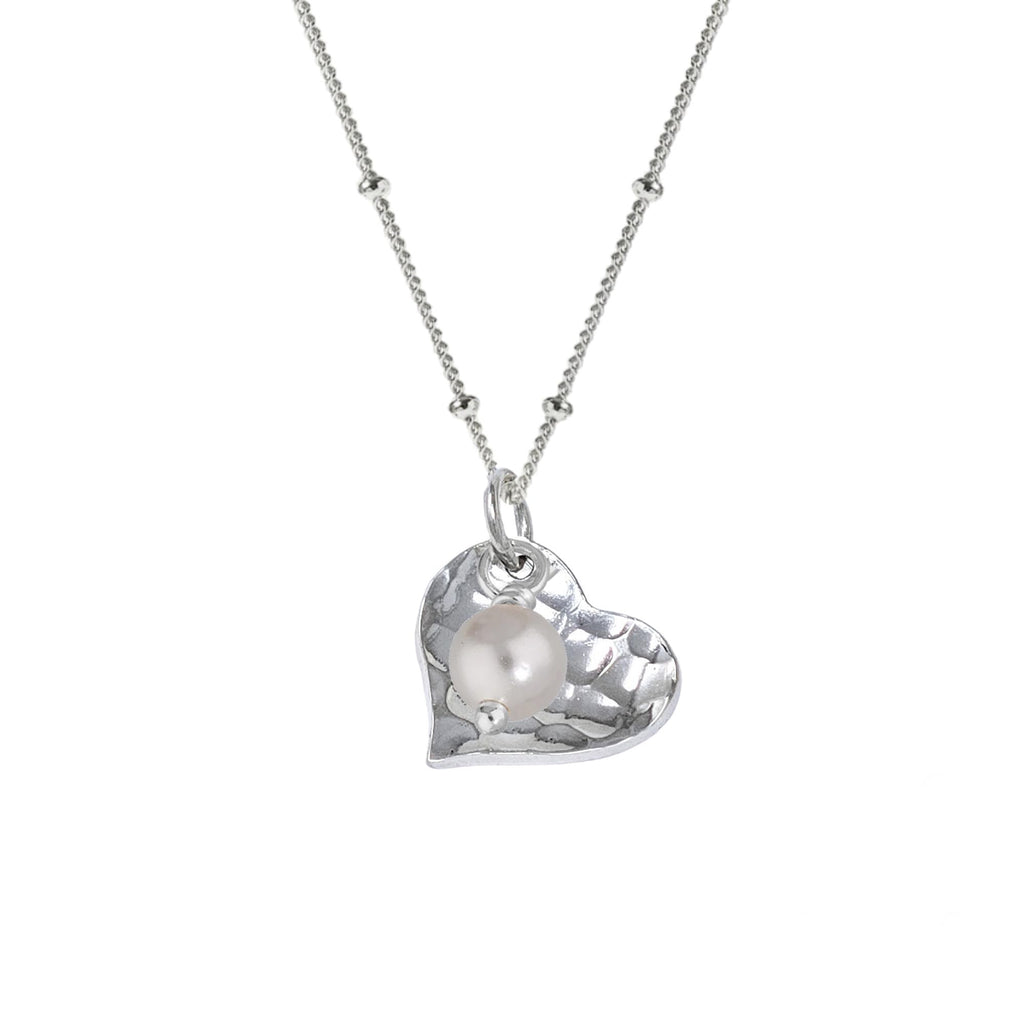Handmade Womens Silver Pendant Necklace | 925 Sterling Silver Hammered Pendant Charm on Beaded Chain Necklace Layered Stacking Necklace for Women Ladies Girls treasurebayb2b