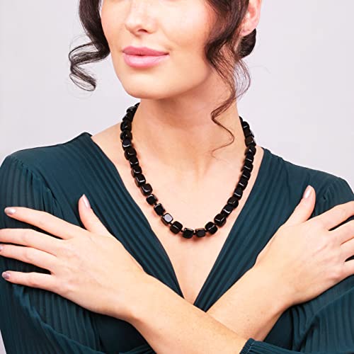 Stunning 12mm Natural Gemstone Beaded Necklace for Women treasurebayb2b