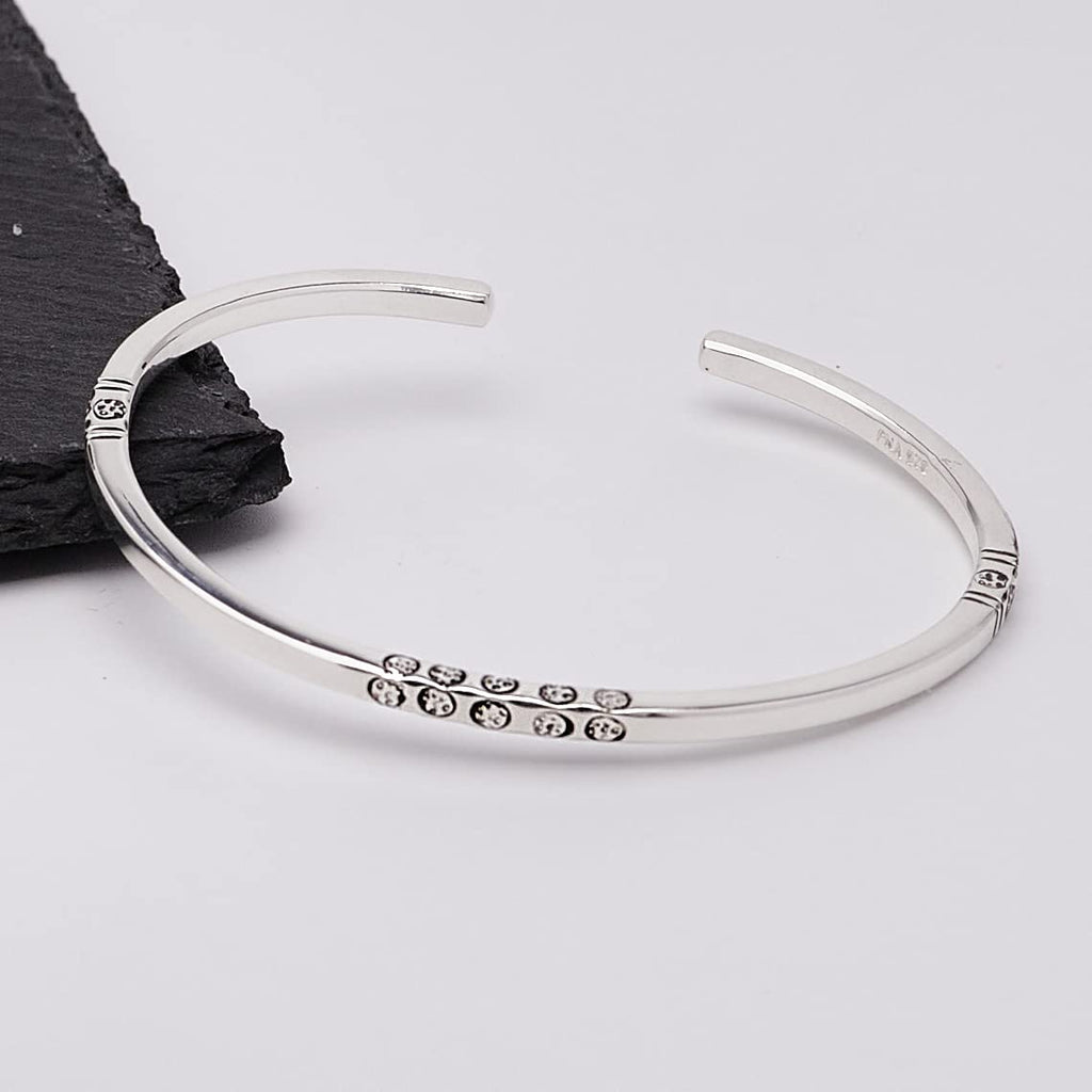Solid 925 Sterling Silver Bangle Bracelet for men and women treasurebayb2b