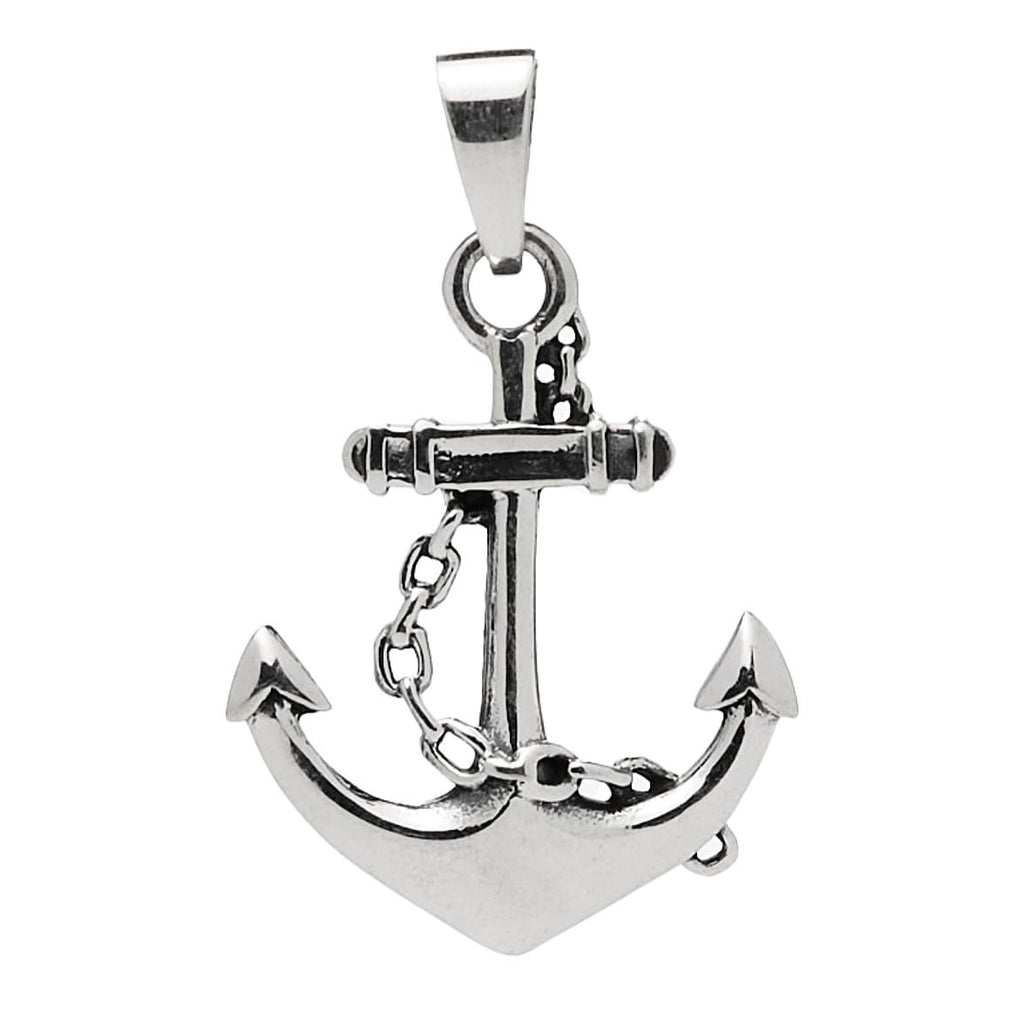 Silver Anchor Pendant Necklace | Men's Sterling Silver Pendant | Anchor Silver Pendant Necklace for men and women treasurebayb2b