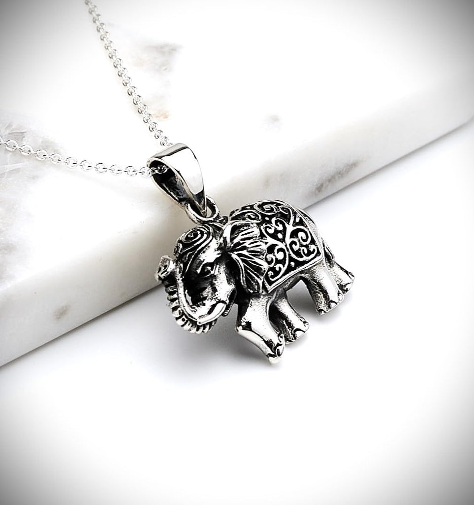 Women's Elephant Silver Pendant Necklace with Chain, Pendant Necklace for Women and Girls treasurebayb2b