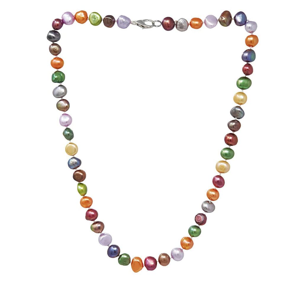 Elegant Womens Pearl Necklace 8-9mm Baroque Freshwater Pearl Necklace for Ladies Girls: White, Pink, Grey, Black, Green, Deep Red treasurebayb2b