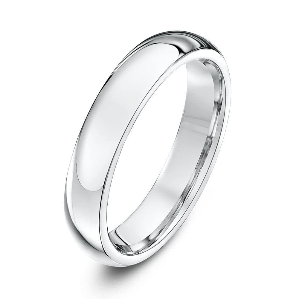 Mens Womens Ring 925 Sterling Silver 5mm Band Court Comfort Wedding Band/Ring, Plain Silver Ring For Men and Women Size L, N, M P, R treasurebayb2b