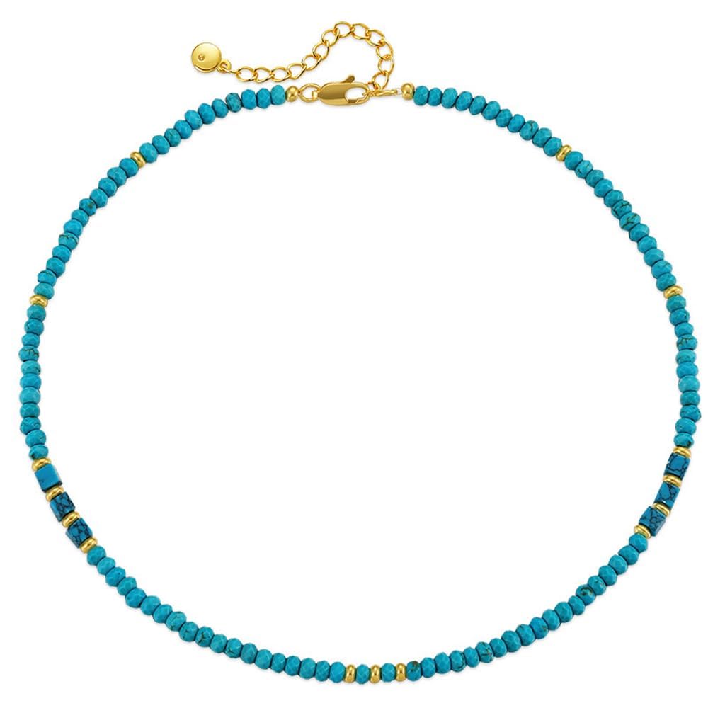 Handmade Womens Girls Beaded Necklace Choker - 4mm Beads Natural Gemstones Healing Crystal Jewellery Necklace treasurebayb2b