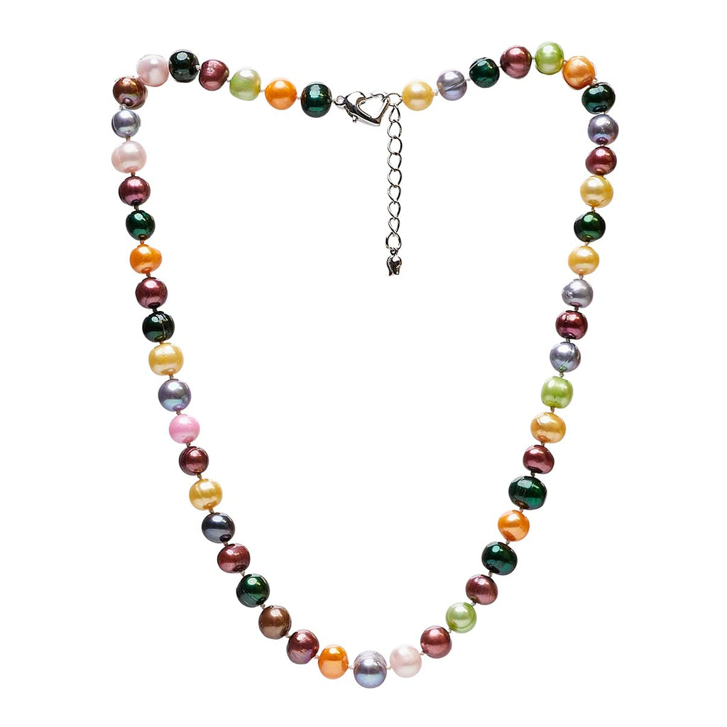 Stunning 8-9mm Freshwater Pearl Necklace For Women Girls | Women Pearl Necklace White Black Pink Multicolour treasurebayb2b
