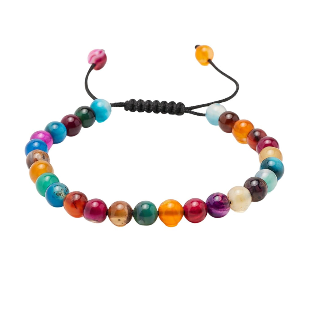 Womens Mens Beaded Bracelet - Handmade 6mm Gemstone Bracelet Adjustable Friendship Bracelet For Women's Girls - Green Jade, Pink Opal, Tiger's Eye Beaded Bracelet treasurebayb2b
