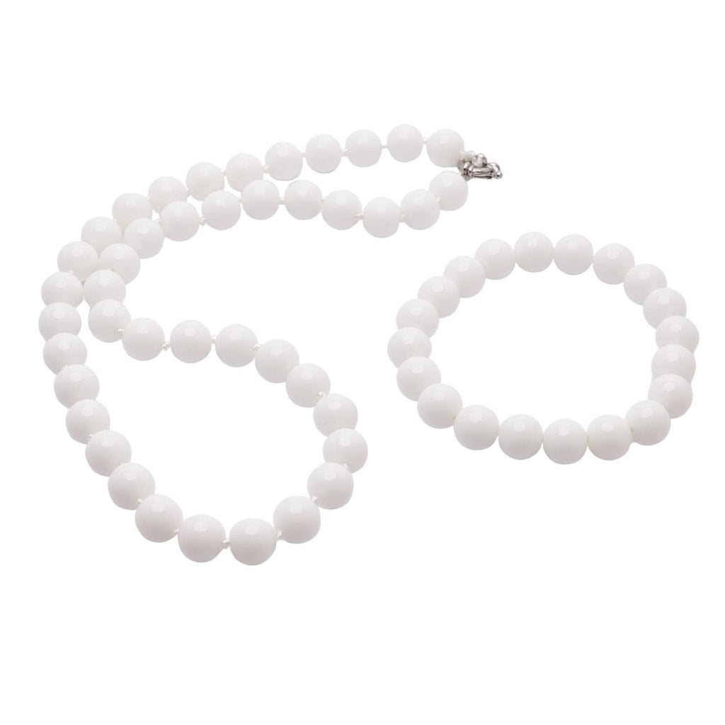 Women's Necklace Jewellery Set | Stunning 10mm Natural Gemstone Beaded Necklace Bracelet treasurebayb2b