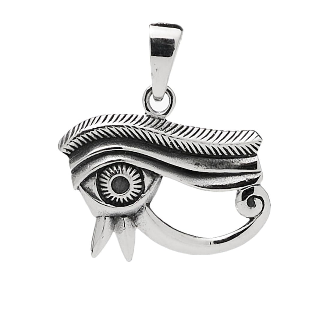 Men's Women's Silver Necklace | 925 Sterling Silver Egyptian Eye of Horus Udjat Protection Amulet Pendant for Women and Men treasurebayb2b