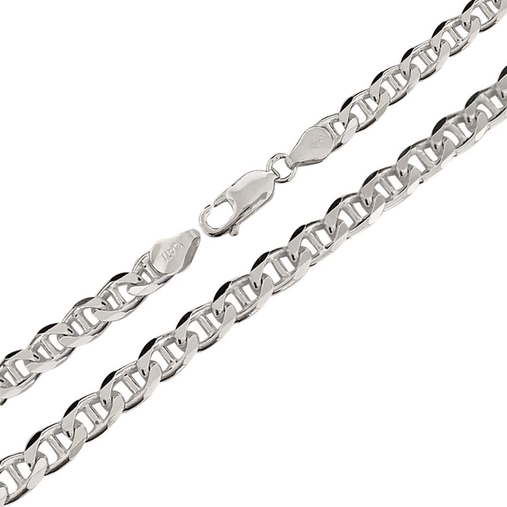 Men's Necklaces Heavy Thick 925 Sterling Silver 6.5MM Mariner Chain Necklace for Men Women Length 50/52/55/60 Cm treasurebayb2b