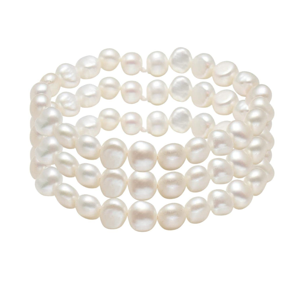 Stunning 7-8mm Baroque Freshwater Pearl Bracelet for Women and Girls treasurebayb2b