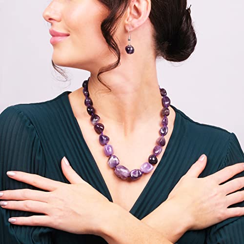 Chunky Natural Gemstone Beaded Necklace for Women, Women's Handmade Necklace treasurebayb2b