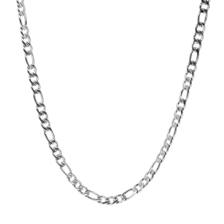 Men's women's Chain Necklace, Italian Sterling Silver 4.7mm Figaro Chain treasurebayb2b