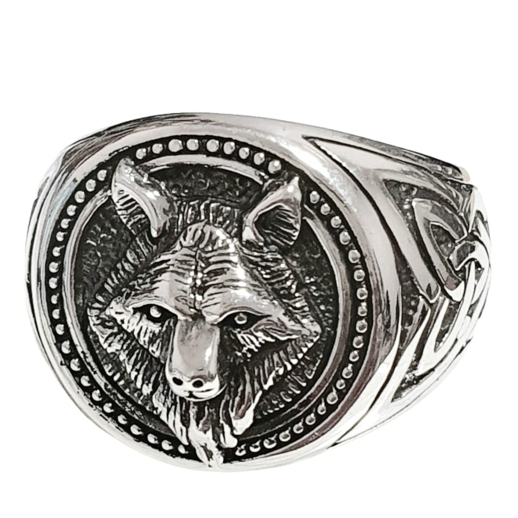 Wolf Ring - Mens 925 Sterling Silver Fenrir Ring Norse Viking Rings Size: N, P, R, T, W, Y, Z treasurebayb2b