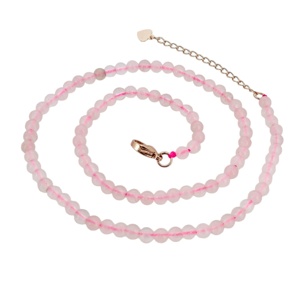 Handmade Womens Girls Beaded Necklace Choker - 4mm Beads Natural Gemstones Healing Crystal Jewellery Choker Necklace treasurebayb2b